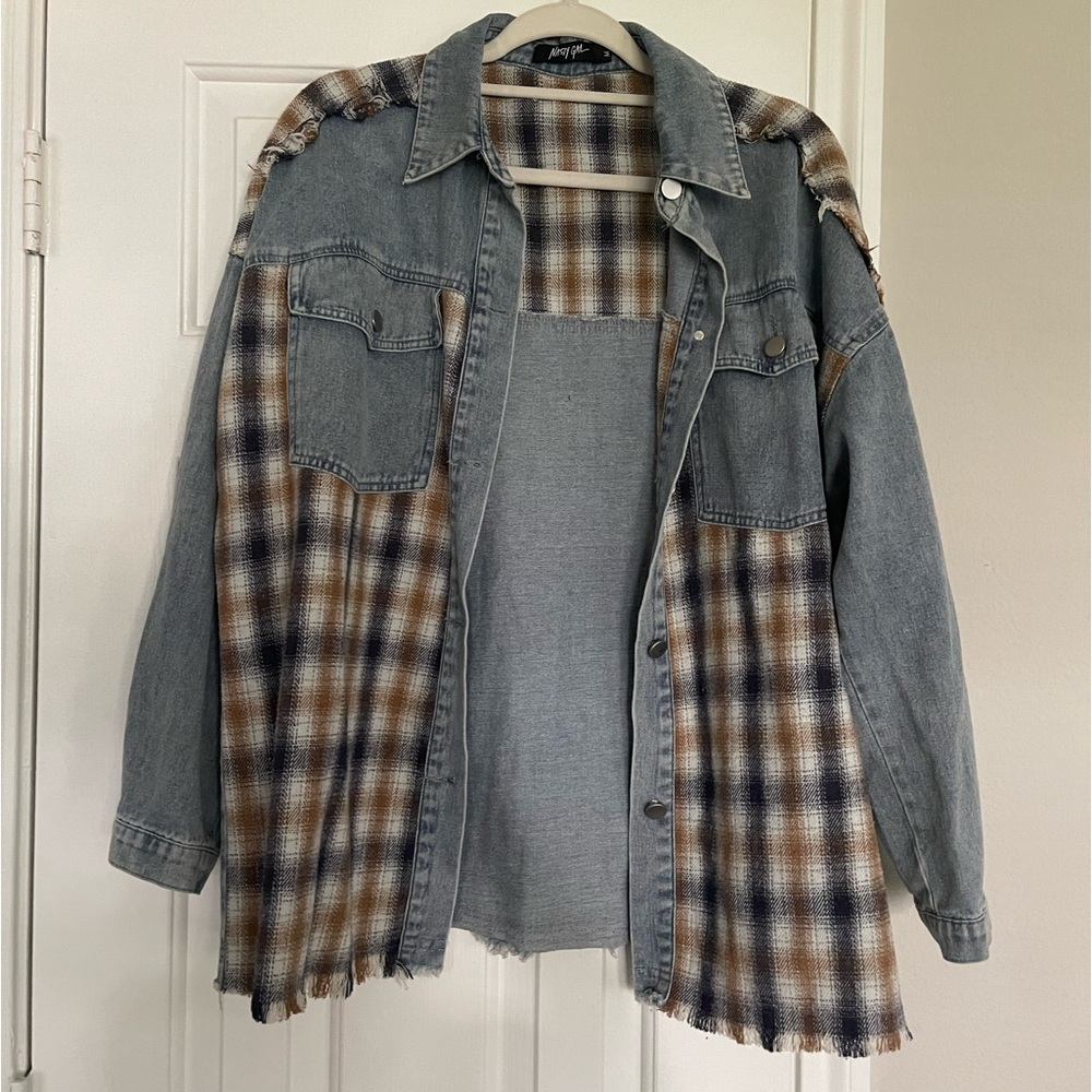 Nasty Gal flannel/denim jacket